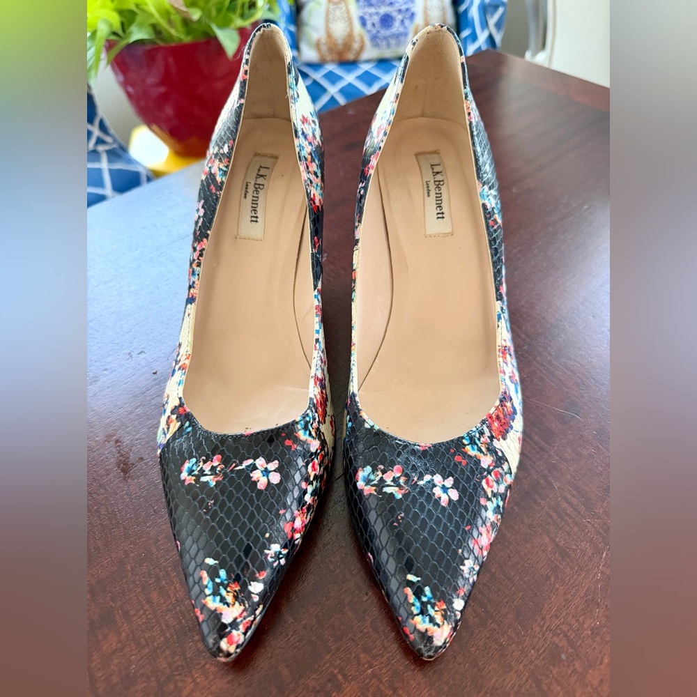 LK Bennett Floral Snakeskin Pumps, 39.5